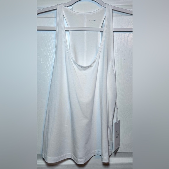 NWT JOHNNY WAS Calme Effect Racerback Tank- White/ Size X-Small - Picture 3 of 8